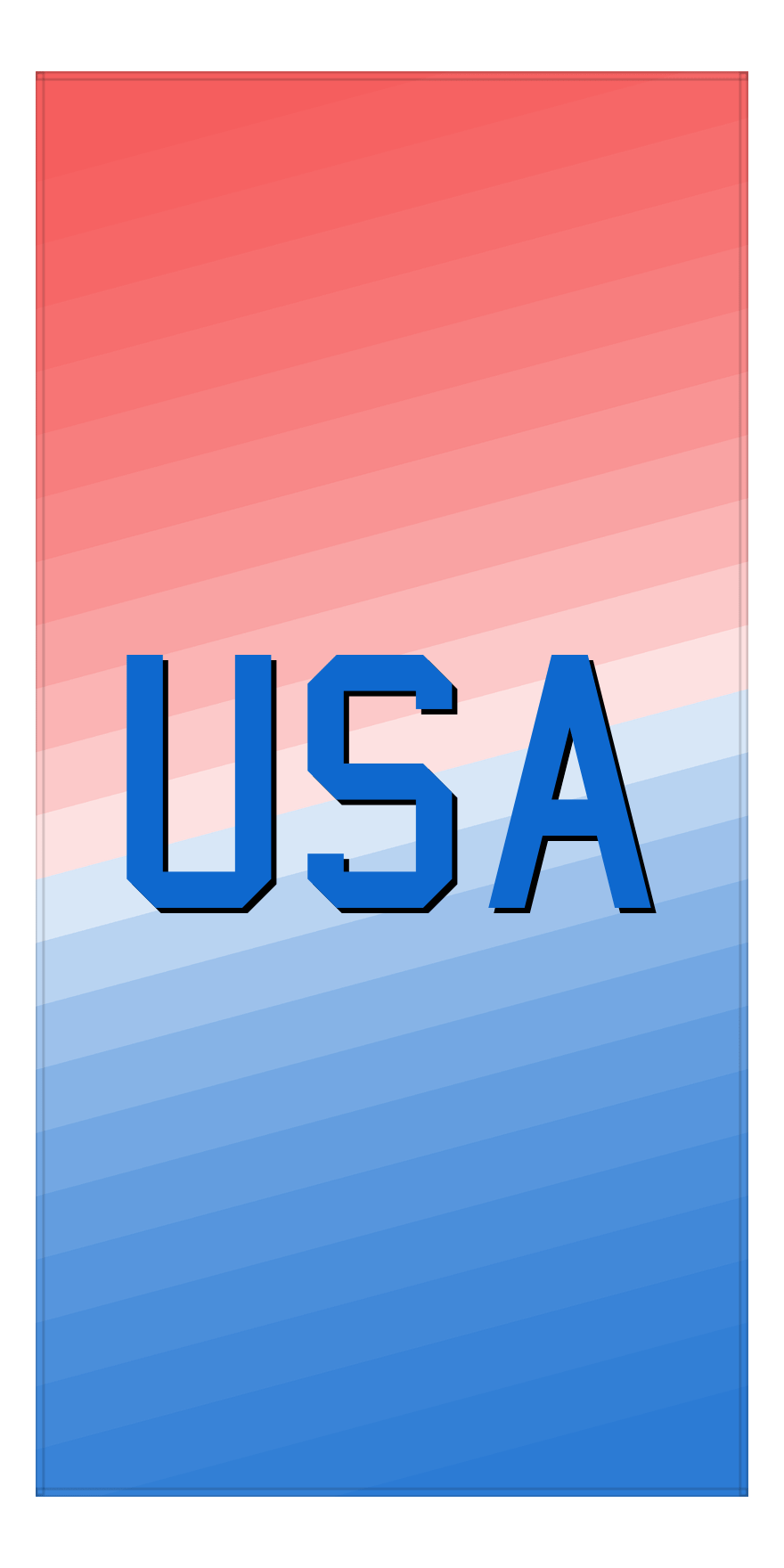 Personalized Gradient Lines Beach Towel - Red & Blue - Vertical - Front View