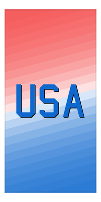 Thumbnail for Personalized Gradient Lines Beach Towel - Red & Blue - Vertical - Front View