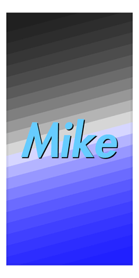 Thumbnail for Personalized Gradient Lines Beach Towel - Black & Blue - Vertical - Front View