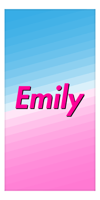 Thumbnail for Personalized Gradient Lines Beach Towel - Blue & Pink - Vertical - Front View