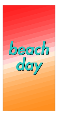 Thumbnail for Personalized Gradient Lines Beach Towel - Red & Orange - Vertical - Front View