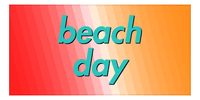 Thumbnail for Personalized Gradient Lines Beach Towel - Red & Orange - Horizontal - Front View