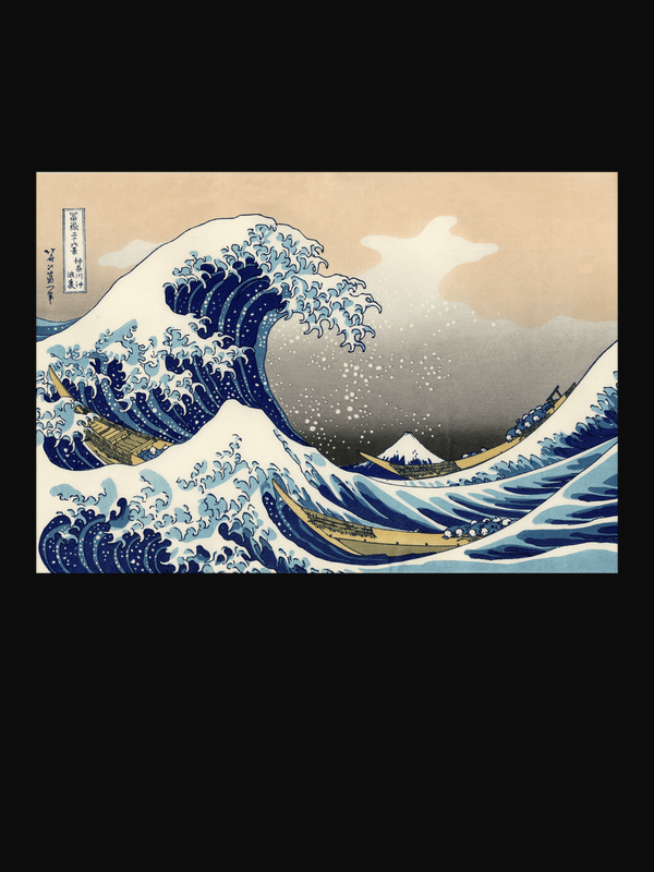 Great Wave Off Kanagawa T-Shirt - Black - Decorate View