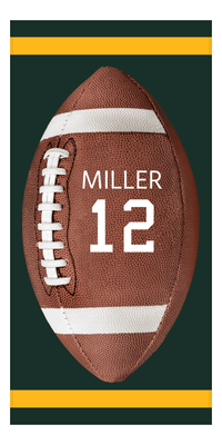 Thumbnail for Personalized Green Bay Football Beach Towel - Front View