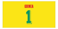 Thumbnail for Personalized Guinea Jersey Number Beach Towel - Yellow - Front View