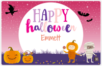 Thumbnail for Personalized Halloween Placemat I - Trick Or Treaters - Pink Background -  View