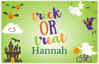 Thumbnail for Personalized Halloween Placemat V - Cycling Ghost - Black Witch II -  View