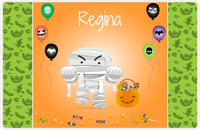 Thumbnail for Personalized Halloween Placemat VIII - Flying Pumpkins - Mummy -  View
