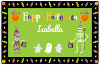 Thumbnail for Personalized Halloween Placemat IX - Candy Border - Green Background -  View