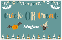Thumbnail for Personalized Halloween Placemat X - Party Treat - Teal Background -  View
