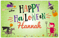 Thumbnail for Personalized Halloween Placemat XIII - Happy Halloween - Green Background -  View