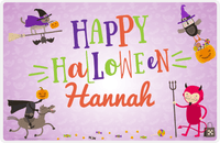 Thumbnail for Personalized Halloween Placemat XIII - Happy Halloween - Purple Background -  View
