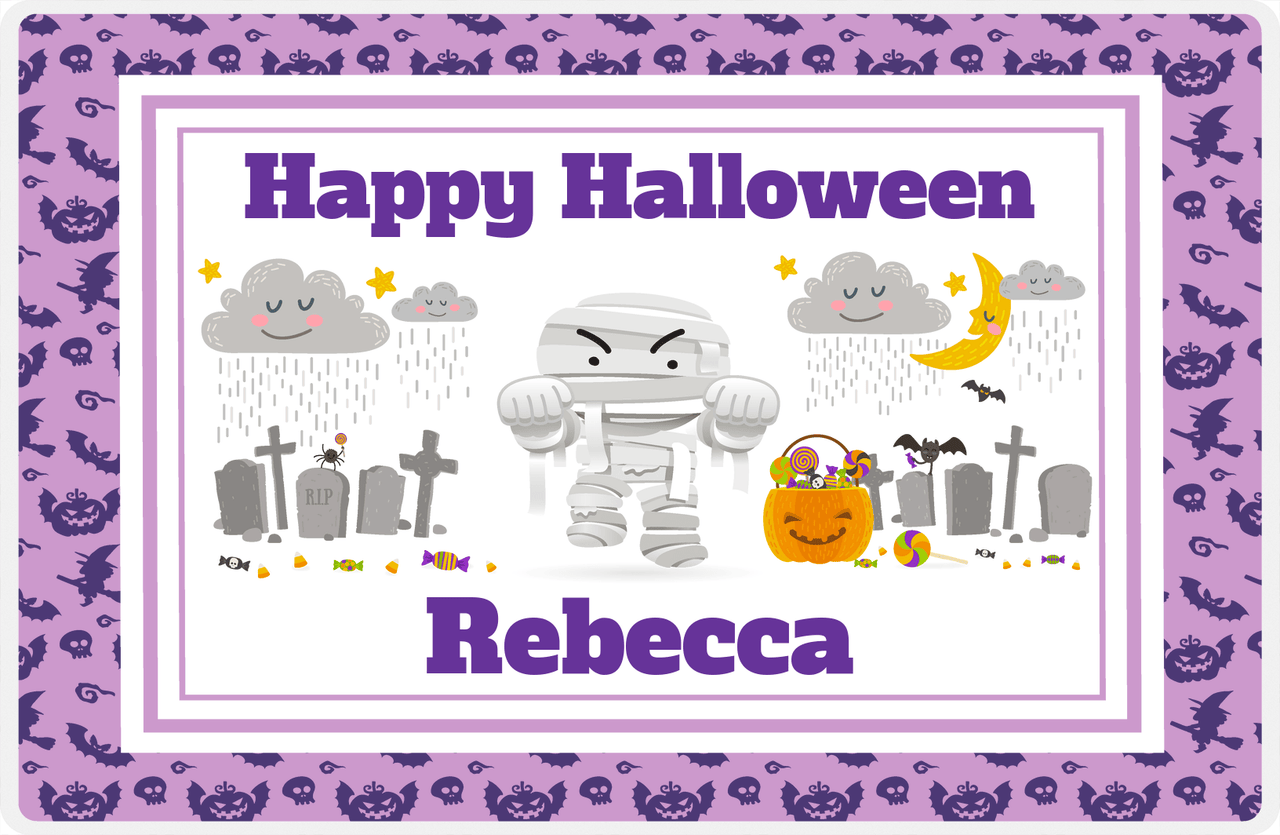 Personalized Halloween Placemat XIV - Happy Halloween - Mummy -  View