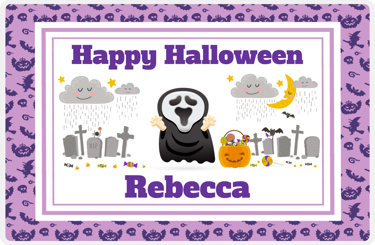 Personalized Halloween Placemat XIV - Happy Halloween - Screamer -  View