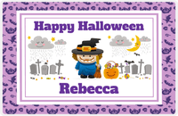 Thumbnail for Personalized Halloween Placemat XIV - Happy Halloween - Witch -  View