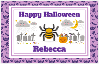 Thumbnail for Personalized Halloween Placemat XIV - Happy Halloween - Spider -  View