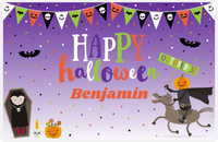 Thumbnail for Personalized Halloween Placemat XV - Drac's Confetti - Purple Background -  View