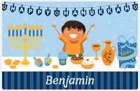 Thumbnail for Personalized Hanukkah Placemat I - Celebration Table - Black Boy I -  View