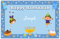 Thumbnail for Personalized Hanukkah Placemat V - Hanukkah Friends - Brown Hair Boy -  View