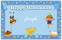 Thumbnail for Personalized Hanukkah Placemat V - Hanukkah Friends - Black Boy I -  View