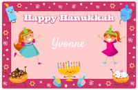 Thumbnail for Personalized Hanukkah Placemat VI - Hanukkah Friends - Redhead Girl -  View