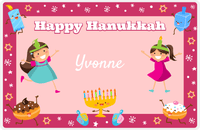 Thumbnail for Personalized Hanukkah Placemat VI - Hanukkah Friends - Brunette Girl -  View