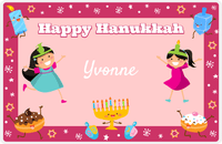 Thumbnail for Personalized Hanukkah Placemat VI - Hanukkah Friends - Black Hair Girl -  View