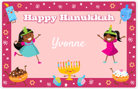 Thumbnail for Personalized Hanukkah Placemat VI - Hanukkah Friends - Black Girl II -  View