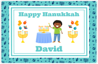 Thumbnail for Personalized Hanukkah Placemat VIII - Menorah Lighting - Black Boy II -  View