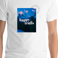 Thumbnail for Happy Hiking Trails T-Shirt - White - Shirt Close-Up View