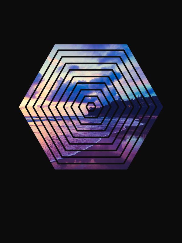 Hexagon Beach T-Shirt - Decorate View