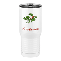 Thumbnail for Personalized Holly Leaves Travel Coffee Mug Tumbler with Handle (20 oz) - Front print - Front View