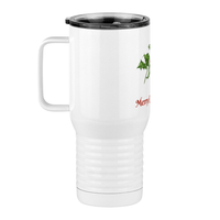 Thumbnail for Personalized Holly Leaves Travel Coffee Mug Tumbler with Handle (20 oz) - Front print - Left View