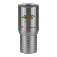 Thumbnail for Personalized Holly Leaves Travel Coffee Mug Tumbler with Handle (20 oz) - Front print - Front View