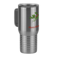 Thumbnail for Personalized Holly Leaves Travel Coffee Mug Tumbler with Handle (20 oz) - Front print - Front Left View