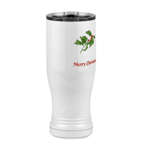 Thumbnail for Personalized Holly Leaves Pilsner Tumbler (14 oz) - Front print - Front Left View