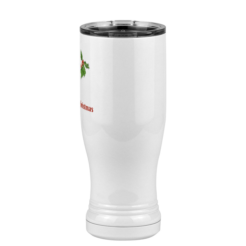 Personalized Holly Leaves Pilsner Tumbler (14 oz) - Front print - Right View