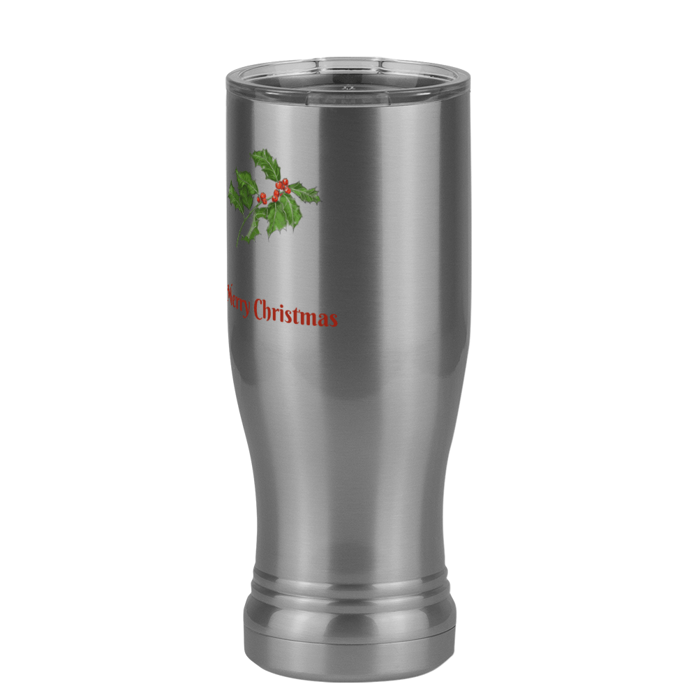 Personalized Holly Leaves Pilsner Tumbler (14 oz) - Front print - Front Right View