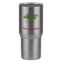 Thumbnail for Personalized Holly Leaves Tall Travel Tumbler (20 oz) - Front print - Front View