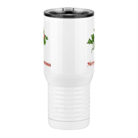 Thumbnail for Personalized Holly Leaves Travel Coffee Mug Tumbler with Handle (20 oz) - 2-sided print - Front View