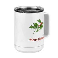 Thumbnail for Personalized Holly LeavesCoffee Mug Tumbler with Handle (15 oz) - 2-sided print - Front Right View