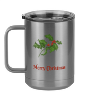 Thumbnail for Personalized Holly LeavesCoffee Mug Tumbler with Handle (15 oz) - 2-sided print - Left View