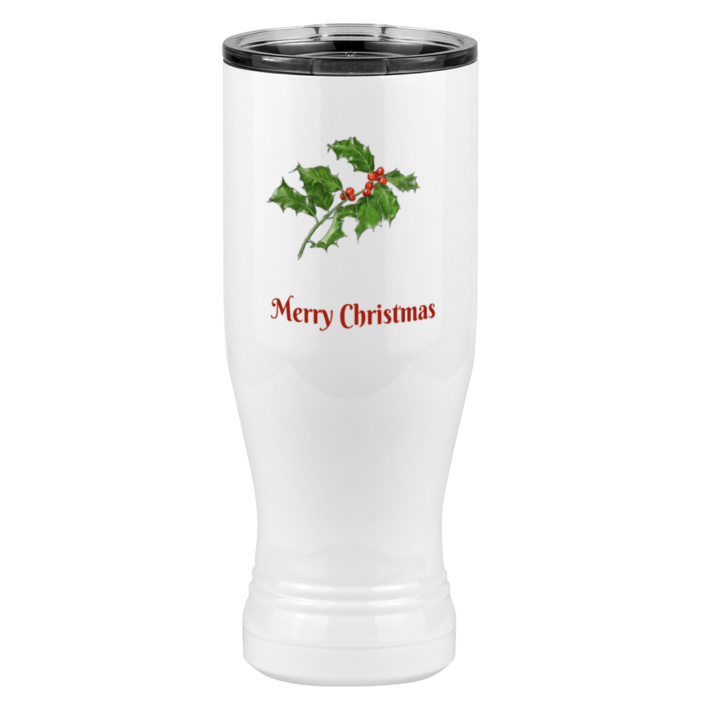 Personalized Holly Leaves Pilsner Tumbler (20 oz) - 2-sided print - Right View