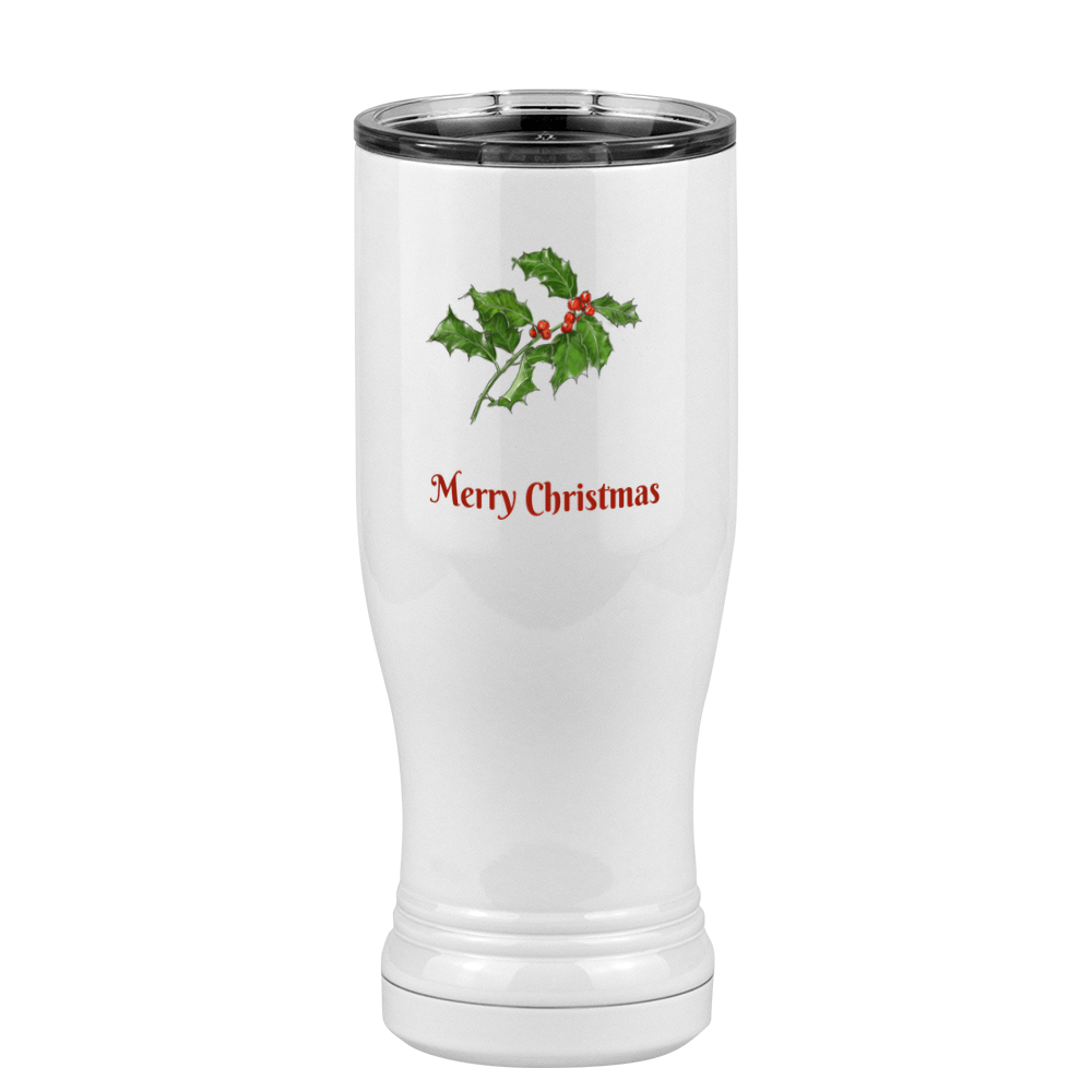 Personalized Holly Leaves Pilsner Tumbler (14 oz) - 2-sided print - Right View