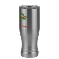 Thumbnail for Personalized Holly Leaves Pilsner Tumbler (14 oz) - 2-sided print - Front Left View