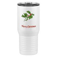 Thumbnail for Personalized Holly Leaves Tall Travel Tumbler (20 oz) - 2-sided print - Right View
