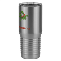 Thumbnail for Personalized Holly Leaves Tall Travel Tumbler (20 oz) - 2-sided print - Front Left View