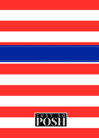 Thumbnail for Personalized Horizontal Stripes Journal - Red and Blue - Circle Ribbon Nameplate - Back View