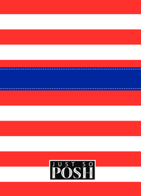 Thumbnail for Personalized Horizontal Stripes Journal - Red and Blue - Ribbon Nameplate - Back View