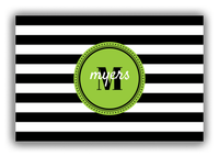 Thumbnail for Personalized Horizontal Stripes Canvas Wrap & Photo Print - Black with Circle Nameplate - Front View